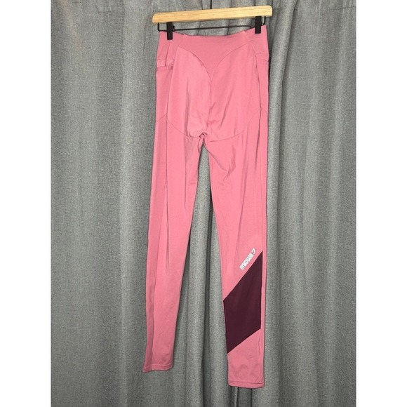Gymshark Dusty Pink Asymmetric Crossover Workout Leggings Sz Medium - Picture 5 of 7